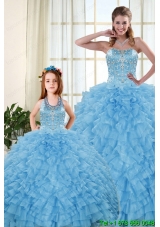 2015 Pretty Sweetheart Baby Blue Princesita Dresses with Beading