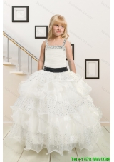 Fitting and Affordable Little Girl Pageant Dress with Beading and Ruffles