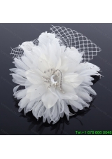 Elegant White Taffeta/Tulle Wedding Fascinators Hair Flower