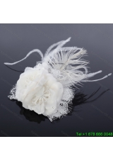 Lovely Lace Feather and Lace Outdoor Fascinators with Imitation Pearls