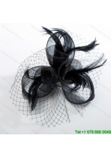 2014 Fashionable Tulle Black Net Yarn Briadl Hat