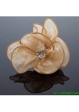 Cheap Organza Champagne Fascinators for Special Occasion