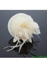 Cute Feather and Tulle Wedding White Hat Hairpin