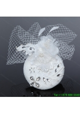 Cute White Tulle and Lace Rhinestone 2014 Hat Hair Ornament