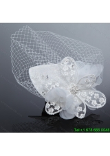 Fashionable Beading Tulle and Lace Hat Hair Ornament