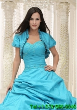 Elegant Teal Quinceanera Jacket Open Front For 2014