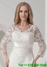 Embroidery 3/4 Sleeves Jacket With Tulle