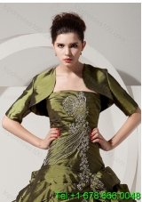 Inexpensive Olive Green Quinceanera Jacket with Short Sleeves