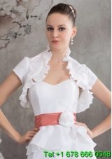 Elegant Short Sleeves Quinceanera Jacket in White