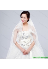Elegant One Tier Lace Edge Elbow Veils for Wedding Party