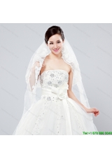 Elegant One Tier Oval Elbow Veils with Lace Edge
