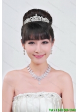 Gorgeous Alloy With Rhinestone Ladies' Necklace and Tiara