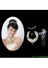 Elegant Alloy With Pearl Rhinestone Women Jewelry Sets