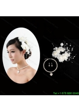 Charming Jewelry Set with Headpiece Immitation Pearl Necklace And Earrings