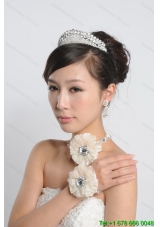 Rihinestones Necklace Tiara and Earrings Jewelry Set