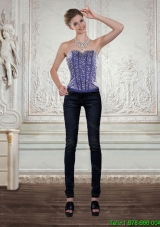 Elegant Beading Corset in Royal Bule