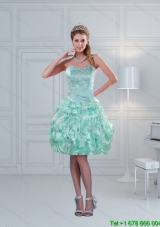 Perfect Ruffled Sweetheart Beaded Christmas Party Dresses in Apple Green