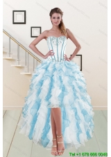 2015 Most Popular Sweetheart Junior Prom Gown with Appliques and Ruffles