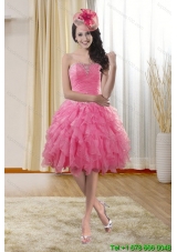Pretty Sweetheart 2015 Prom Dresses with Ruffles and Beading