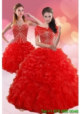 2015 Brand New Quinceanera Dresses With Beading and Ruffles