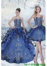 Custom Made Embroidery and Beading Blue Quince Dresses for 2015