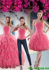 Custom Made Paillette Quince Dresses with Strapless for 2015