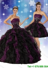 2015 Elegant Strapless Multi Color Quinceanera Dress with Ruffles and Embroidery