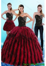 Flirting Multi Color Sweetheart Sweet 16 Dresses with Ruffles and Beading