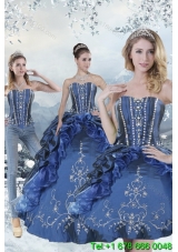 Wonderful Blue Sweet 15 Dresses with Embroidery and Beading for 2015