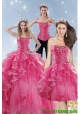 Wonderful Pink Quinceanera Dresses with Beading and Ruffles for 2015