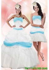 2015 Strapless Floor Length Appliques Quince Dresses