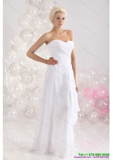 2015 Elegant Sophisticated Ruching Floor Length Prom Dress in White