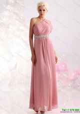 Modest 2015 Wonderful One Shoulder Prom Dress with Beading and Ruching