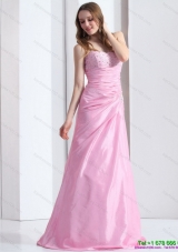 2015 Exclusive Baby Pink Sweetheart Prom Dress with Beading and Ruching