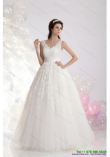 2015 Classical A Line Lace Beach Wedding Dress with Floor length