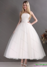 2015 Perfect Sweetheart Ankle length Lace Beach Wedding Dress