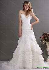 2015 Classical One Shoulder Wedding Dress with Lace