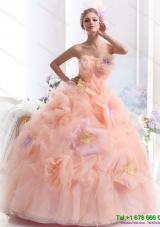 Luxurious Multi Color Strapless Wedding Dresses with Hand Made Flower