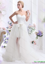 2015 Romantic Sweetheart Wedding Dress with Lace and Sash