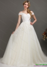 2015 Top Selling Off the Shoulder Wedding Dress with Beading