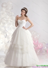 Maternity Sweetheart Beaded Ruffled Wedding Dresses in White