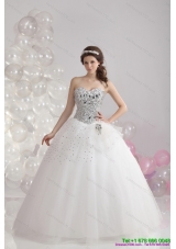 Top Selling White Floor Length 2015 Unique Wedding Dresses with  Rhinestones