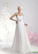 Maternity 2015 Empire Wedding Dress with Ruching and Beading