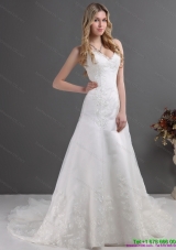 2015 The Most Popular Lace Mermaid Wedding Dress with Spaghetti Straps