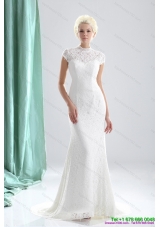 2015 Wonderful High Neck Wedding Dresses with Lace