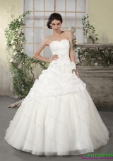 2015 Popular Sweetheart Wedding Dress with Ruching and Appliques