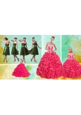 Pick Ups Ball Gown Quinceanera Dress and Strapless Ruching Short Prom Dresses and Appliques Little Girl Dress