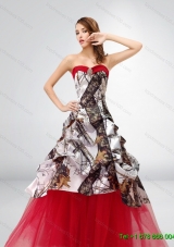 A Line Strapless Exquisite 2015 Spring Camo Wedding Dresses