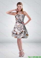 2015 Short Strapless Mini length Elegant Camo Prom Dresses with Ruching