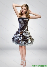 2015 Unique Short Knee Length Elegant Camo Prom Dresses with Strapless